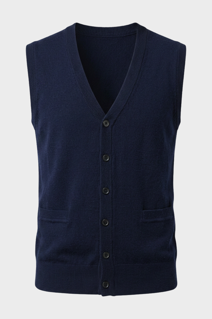 Strickweste Herren mit V-Ausschnitt und Knopfleiste