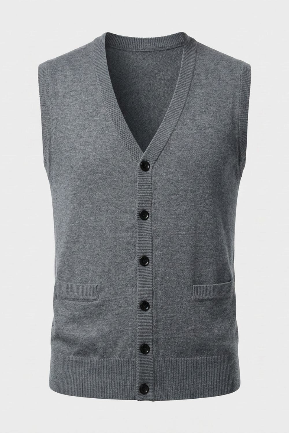 Strickweste Herren mit V-Ausschnitt und Knopfleiste