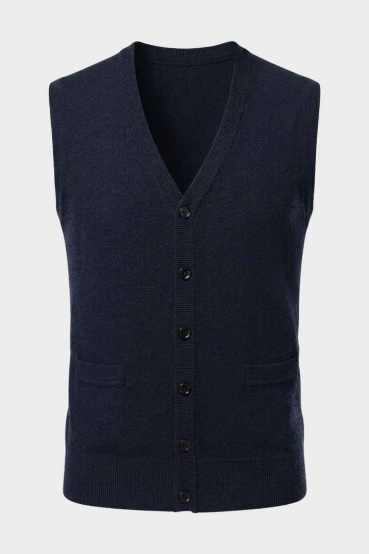 Strickweste Herren mit V-Ausschnitt und Knopfleiste
