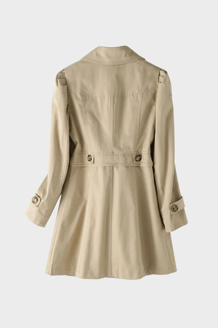 Trenchcoat Damen Mantel mit Reverskragen und Knopfleiste