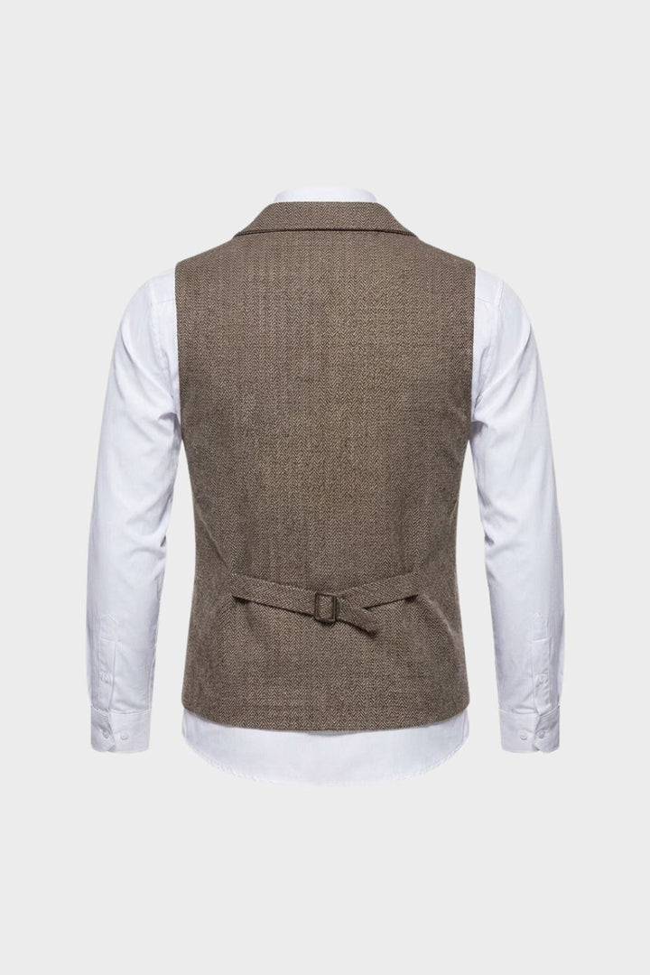 Weste Herren Anzugweste mit Knopfleiste und Taschen